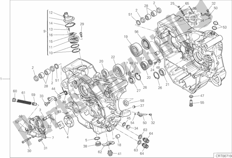 All parts for the 010 - Half-crankcases Pair of the Ducati Hypermotard 939 SP 2016